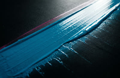 Graphic design — cyan ink pull on press plate